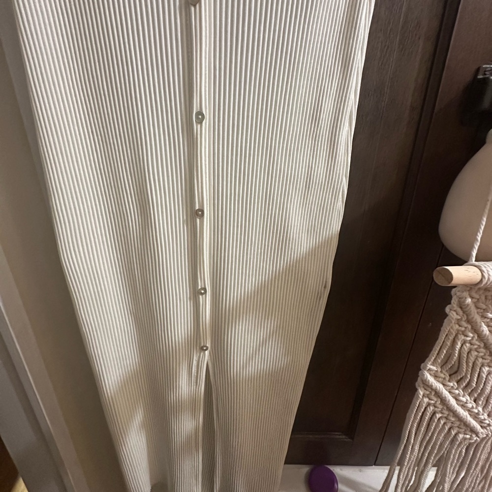 NWT Zara- size L- Cream Ribbed Knit dress - Picture 5 of 6